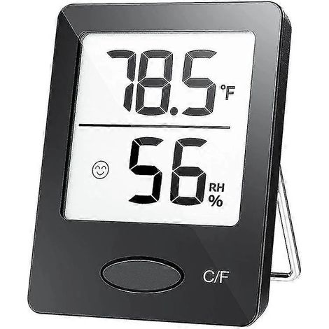 Hygromètre-thermomètre d'intérieur - Moniteur de température et d'humidité ambiante, haute précision, grand écran LCD, idéal pour la maison, le bureau et la chambre de bébé (1/5)