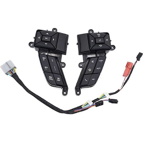 FL3T-9E740-ECW Interruptor del volante del coche, interruptor de control de crucero, botón de ajuste de volumen, compatible con Ford F150 2015-2020 B (1/5)