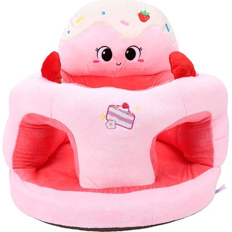 Siège bébé avec soutien dorsal, chaise de sol mignonne et portable pour tout-petit, canapé en peluche pour s'asseoir, gâteau (1/5)