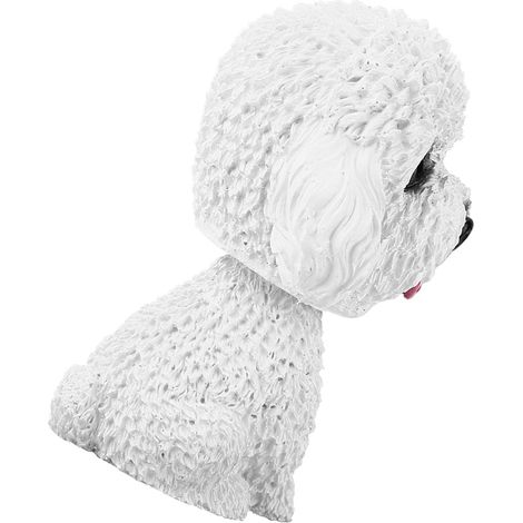 Figurine chien hochement de tête blanc, déco voiture tableau de bord, jouet animé oscillant, ornement auto, accessoire intérieur véhicule (1/5)