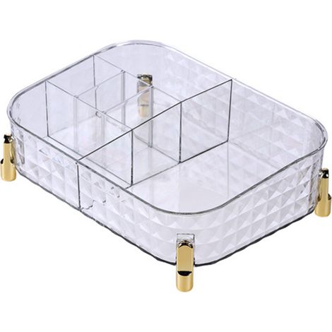 1 Organisateur, motif diamant, plastique résistant, compartiments multiples, pour coiffeuse et bijoux (1/5)