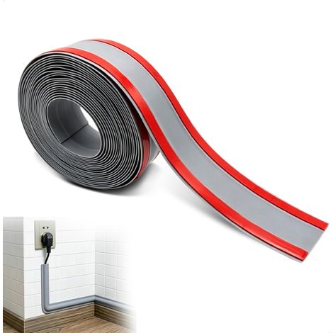 Goulotte Passe Cable Mural, Goulottes Adhésives, Goulotte PVC Antichoc, 5,5cm x 5m, pour 3 Câbles Réseau, Goulotte pour Sol/Mur, Goulotte pour Bureau, Appartement (1/5)