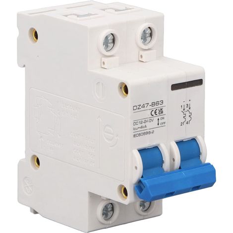 Interruttore di protezione aria 2P, interruttore automatico CC ad alta efficienza, dimensioni compatte, CC 12-240 V, contatto robusto per apparecchiature elettriche (20 A).