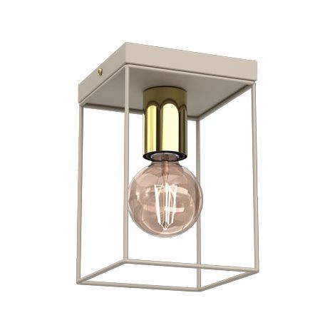 Plafoniera moderna quadrata crema Homen Luminex E27 15W