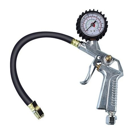 Pistola gonfiaggio c/manometro ani per ruote pneumatici gomme compressore