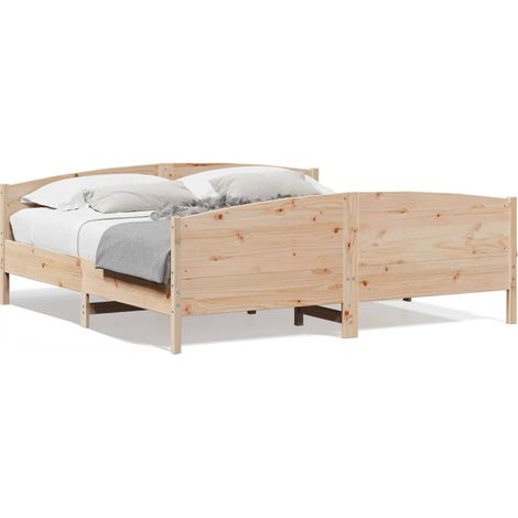 Cadre de lit avec tête de lit 180x200 bois de pin massif (1/5)