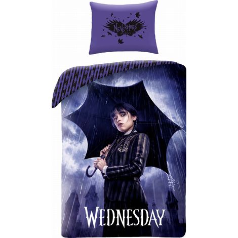 Biancheria da letto in cotone 160x200 Mercoledì Addams HIT La famiglia Addams