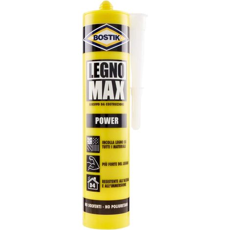 Bostik Legno Max Power innovativo adesivo per incollare il legno, senza poliuretani, extra forte e impermeabile, Cartuccia 380g Beige (1/5)