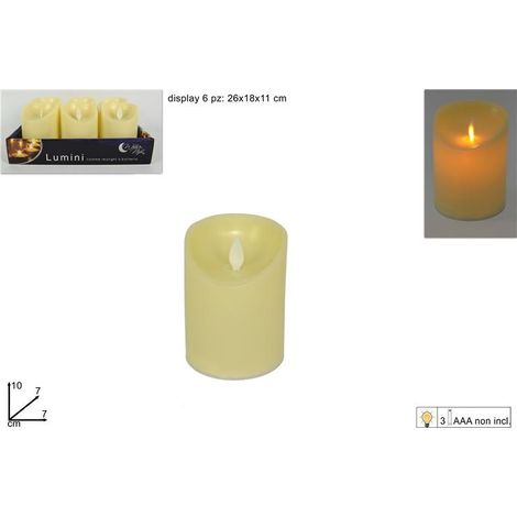 1 Pezzo Lumino con Movimento Fiamma a Batteria 10 cm (1/2)