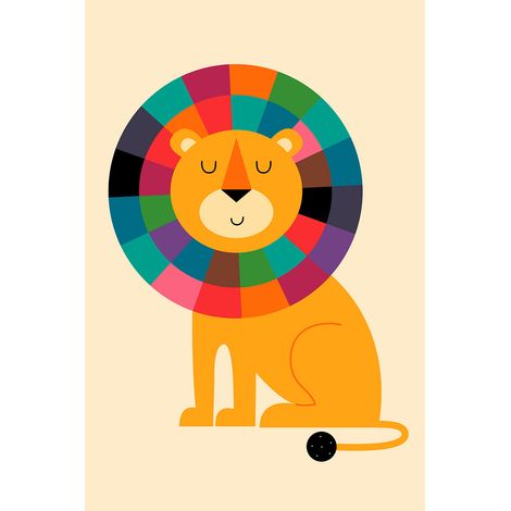 Tableau enfant rainbow lion Toile imprimée (1/5)