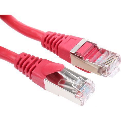 Câble Ethernet cat 5e Avec connecteur gaine PVC Rouge / , F/UTP, 2m ( Prix pour 1 )