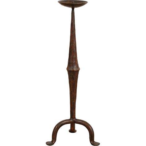 Biscottini – Chandelier en fer forgé fait à la main – Finition rouille antique – Hauteur 46 cm – Pour éclairage intérieur élégant
