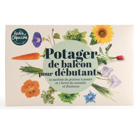Enveloppe 12 sachets potager de balcon pour débutants (1/5)