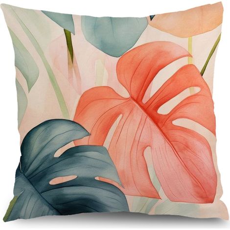 Housse de coussin patio floral, style ferme pour chaise banc,45×45cm (1/5)