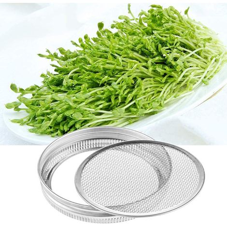 Bocal Mason en acier inoxydable 304, lot de 3 pièces : 1 pot, 1 support, 1 couvercle à maille 70 (1/5)