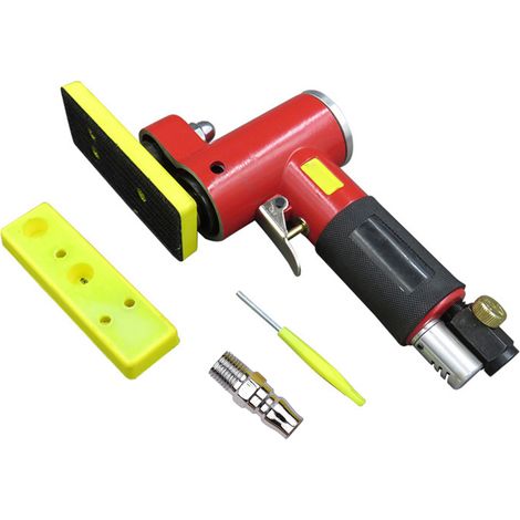 SJLERST Mini ponceuse pneumatique linéaire avec 2 patins de ponçage pour carrosseries, meubles, surfaces en bois et en métal (1/5)