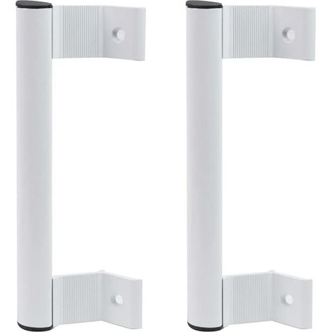 Lot de 2 poignées de porte coulissante en verre pour porte de terrasse coulissante - En alliage d'aluminium - Blanc (1/4)