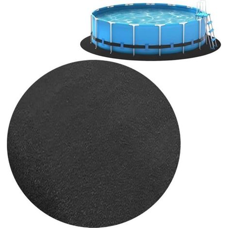 Tapis sol piscine rond – Diam. 4,6 m – Géotextile anti-crevaison – Protection perforations – Résistant (1/4)