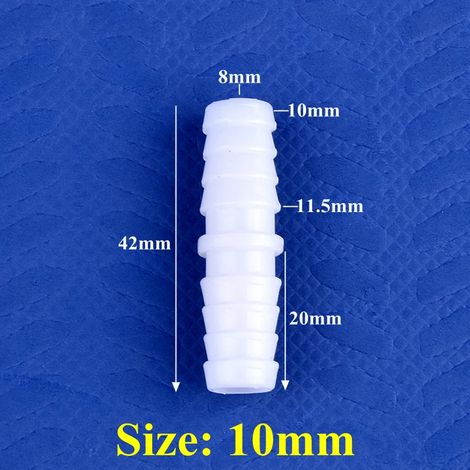 (10-10 mm PE-50 pièces) Raccords directs en plastique de qualité alimentaire à diamètre égal pour tuyau de pompe à air d'aquarium, raccords de tuyau d'eau à joint pagode (1/5)
