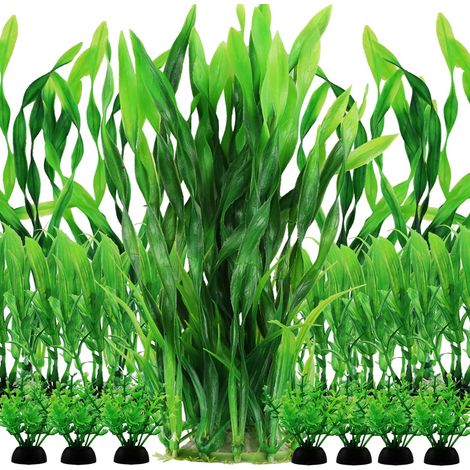 Aquarium Plants, 20pcs Fish Tank Decor Green Plants Artificial Aquarium Decorations for Household and Office Aquarium, Small to Large (1/5)