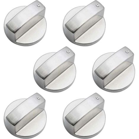 6 perillas de control universales de metal para estufa de gas, perillas de 6 mm, XU, perillas de control universales para estufa de gas, horno y placa - KZQ (1/4)