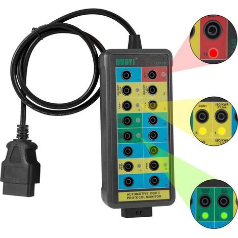 CAN Bus Analyzer - Detection Box with LED, 16-Pin 35-Inch Cable, OBDII Automotive Electrical Diagnostic Tool - for Professionals (1/5)