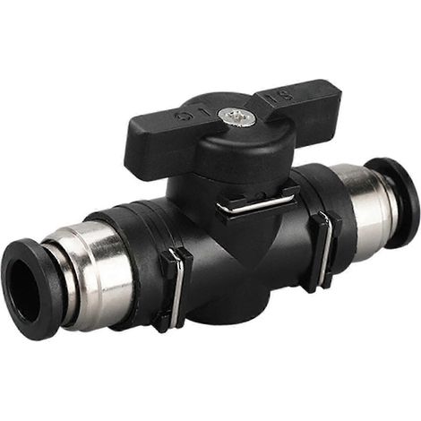 Vanne à bille pneumatique, raccord rapide pour vanne à bille, vanne de régulation de débit d'air en PVC, raccords pneumatiques, union à connexion rapide droite, raccord rapide-BUC 4mm (1/5)