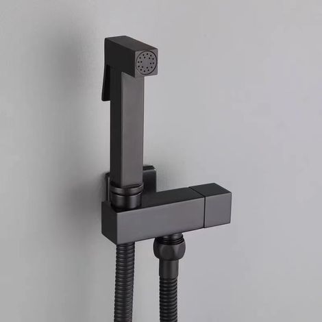 Pulvérisateur de Bidet, Noir Kit Douchette WC en Laiton Pulvérisateur de Bidet à Main Mural Pulvérisateur de Toilette pour Bidet pour l'hygiène Personnelle, le Nettoyage des Toilettes (1/5)