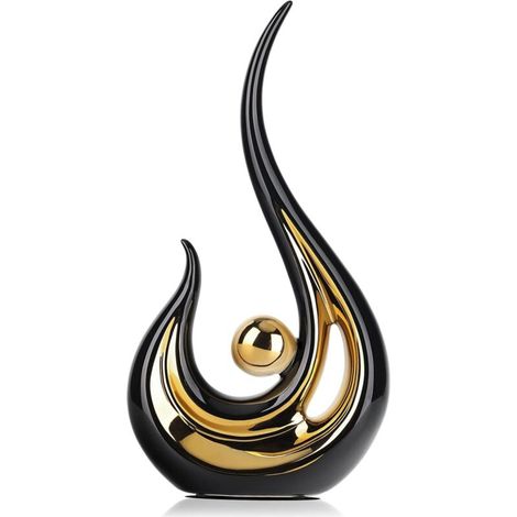 Accessoires de maison noirs et dorés de style moderne mid-century, éléments décoratifs pour le bureau, collections d'art, figurines (1/5)