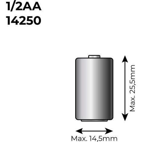 Pile Lithium Lpt2 150 1/2 3,6v (MOD. 14250) 1200ma  Ø14,5x25,5mm (1/2)