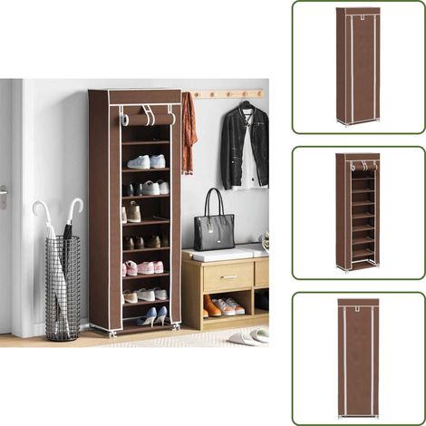 Porte-chaussures étagères 162 x 57 x 29 cm Brun - Meuble À Chaussures - Rangement Chaussures - Porte-chaussures - Étagères Chaussures - Organisateur Chaussures (1/5)