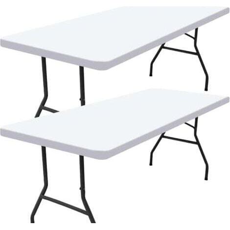 Set aus 2 rechteckigen Picknickdecken für 8-Fuß-Tische (beige, 30" x 96")