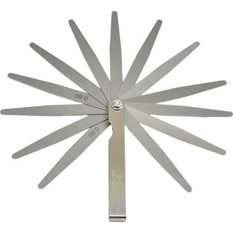 Dapetz ®13 Blades Feeler Gauge Universal Stainless Steel 0.05 To 1.0mm Imperial/metric For Measuring Gap Width Thickness Widely Used For Guitar, Spark Plug,and Valve Adjustment (1/5)