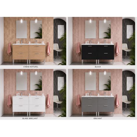 Meuble de salle de bains - Urban (4 tiroirs - 1200 mm ) - Coloris : blanc - réf : 112194 - SALGAR (1/4)