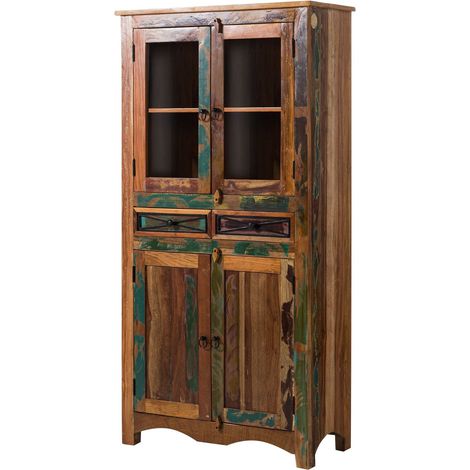 vetrina in legno di Legno riciclato 90x40x180 multicolore laccato NATURE OF SPIRIT 08