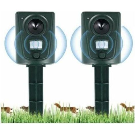 2X Repellente Gatto in Giardino Ultrasuoni, Spruzzare il Gatto con un Palo nel Terreno per Evitare che Cani e Gatti, Uccelli, Giardini, orti, Vivai, Resistente all'acqua (1/5)