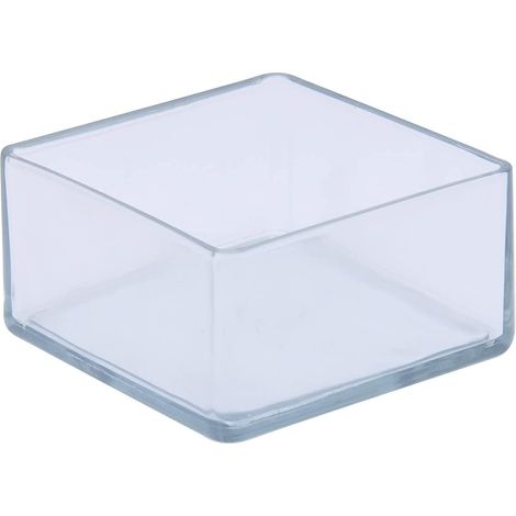 Lot de 12 Capuchons de Pieds de Chaise en PVC Anti-Rayures pour Pieds de Meubles carrés 70 x 70 mm (7,0 x 7,0 cm), Transparents (1/5)