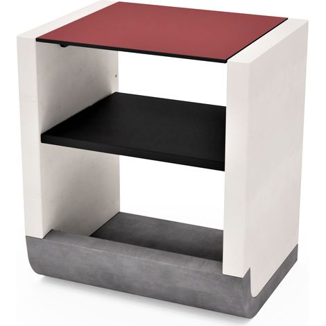 TUOZI - Module de support SUD pour Barbecue en Béton Préfabriqué (Blanc, rouge - 81 x 60 x 60 cm) - Usage Extérieur
