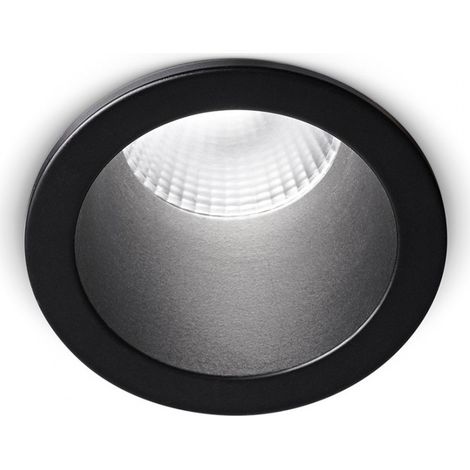 Faretto incasso moderno gea led qebui gfa960n 8w led 4000°k 656lm 38° ip20 spot cartongesso tondo alluminio nero opaco interno