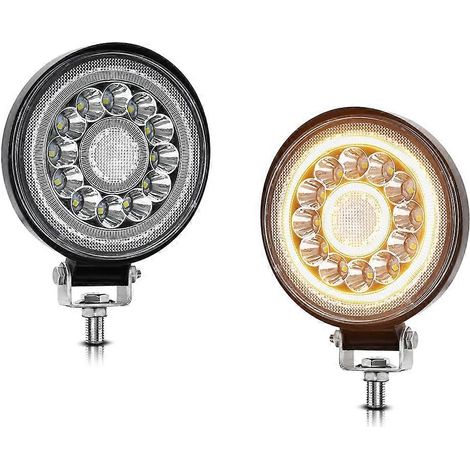Phares antibrouillard ronds à LED de 4 pouces pour tout-terrain, feux de travail à LED pour tracteur 140 W 14 000 lm 9-30 V (1/5)