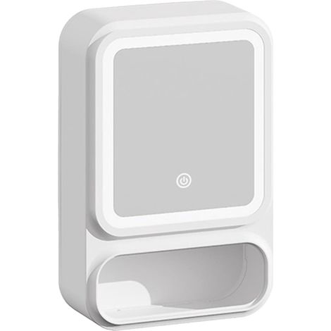 Meuble de salle de bain universel avec miroir, unité de salle de bain murale, éclairage LED à intensité variable avec étagère antibuée, étagère décorative moderne. (1/5)