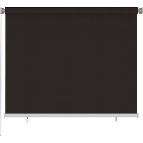 vidaXL Store roulant d'extérieur 185 (l) x 140 (H) cm marron HDPE