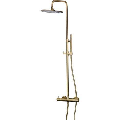 Columna de ducha mecánica redonda modelo color bronce Pollini Jessy 40P10264B0OA  Bronce (1/5)