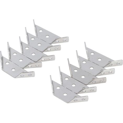 Ensemble de 10 Supports D'angle en Acier Inoxydable, Supports Triangulaires Multifonctions Durables pour Support de Meubles 2,6x1,1x0,9 Pouces (1/5)