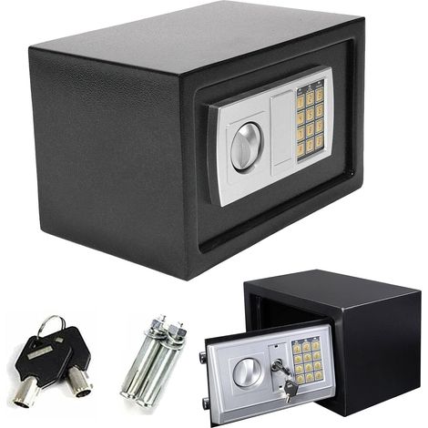 Safe Coffre-fort avec Serrure à Combinaison et 2 Clés, Coffre fort anti feu, Coffre Fort en Acier, Coffre-fort portatif pour vos documents d'identité, documents A4, bijoux [8,5L]