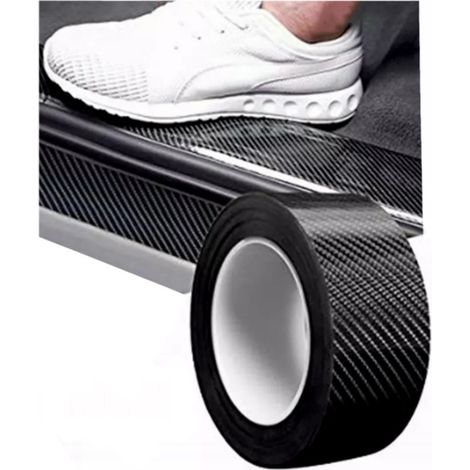 Cinta protectora de carbono para umbrales de puertas de coche, 5 cm, 5 m (1/5)