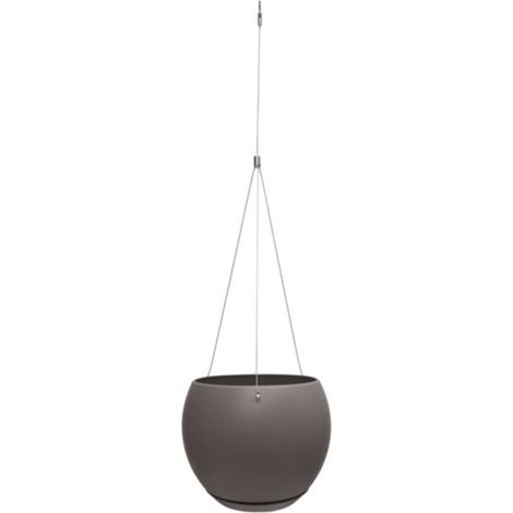 Suspension LUNE avec soucoupe clipsée et câble - Dim. 24 x 24 x 18 cm - Volume 6,5 L - Taupe - EDA (1/2)