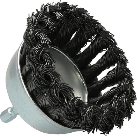 Brosse perceuse tige Hexagonale Pinceau Ø 25 fil Acier torsadé Décapage (1/4)