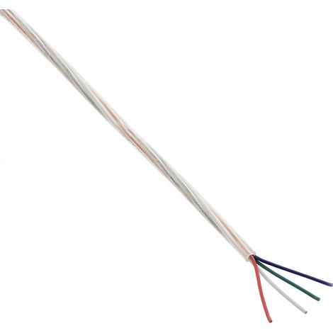Cable redondo transparente 4x0,50mm RGB, 1m (1/3)