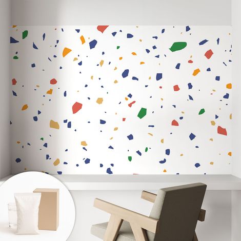 Papier peint décoratif avec colle pour salon, chambre à coucher et bureau – Design moderne et facile à poser Morceaux arc-en-ciel 104x70 cm (1/5)
